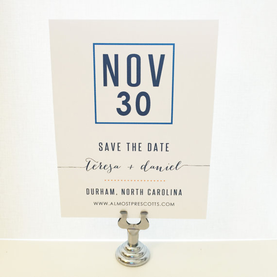 زفاف - Quirky Save the Date - Modern, Whimsy, Unique, Whimsical Design - Large Date - Colorful, Wedding, Postcard, Magnet, Card, Invitation