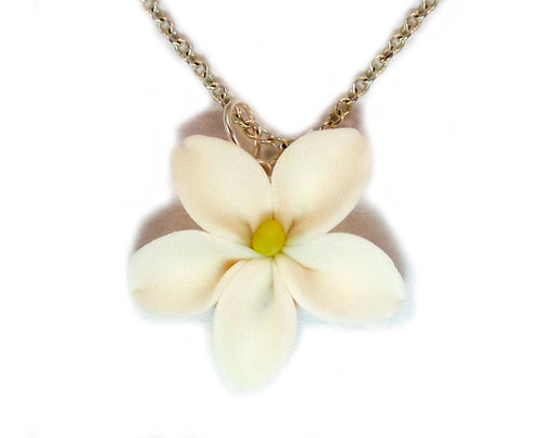زفاف - Jasmine Necklace - Jasmine Flower Jewelry, White Jasmine Pendant, Jasmine Charm, Bridal Necklace , Jasmine Jewelry