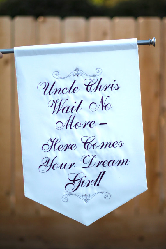 Свадьба - One sided Wedding Banner - Personalized Embroidered