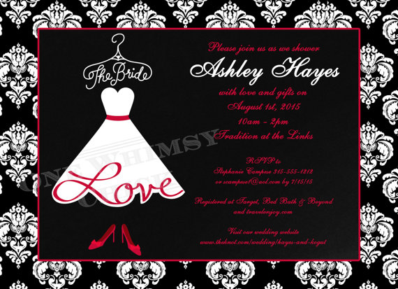 Mariage - Bride Dress Bridal Shower Invitation, Exclusive Design