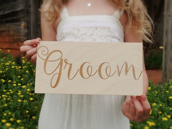 Wedding - Groom Sign Groom Chair Sign Wood Groom Sign Engraved Groom Sign 