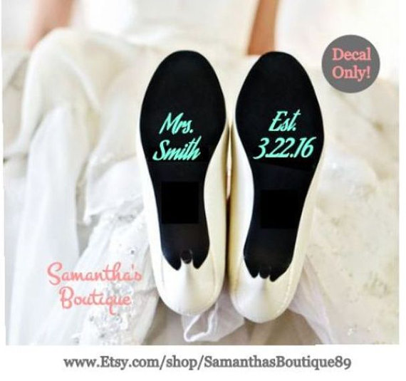 Hochzeit - DIY Custom Wedding Shoe Decals (The Aguafina Collection)