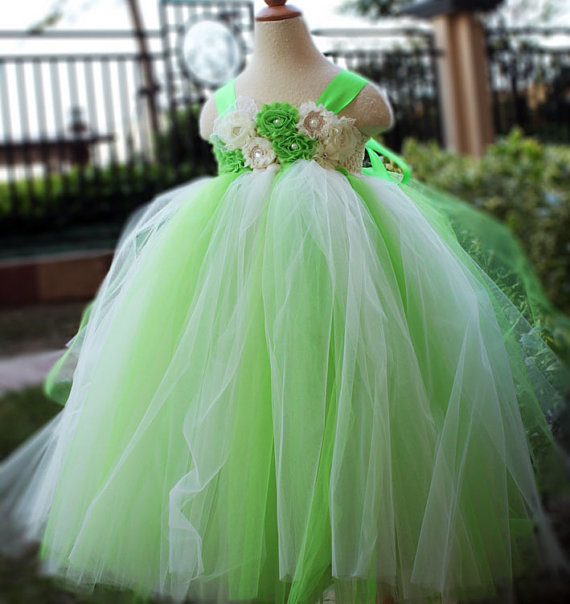 Mariage - Lime Green Flower Girl Dress Party dresses tutu dress baby dress toddler birthday dress wedding dress 1T 2T 3T 4T 5T 6T