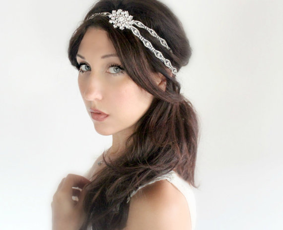 Wedding - Sunburst wedding tiara, Bridal headband, headband, wedding accessory - JUNE - by DeLoop