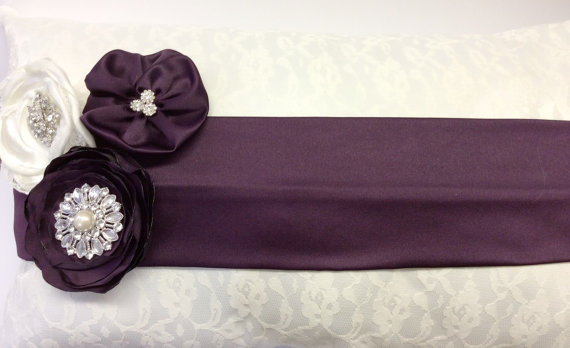 زفاف - Set of 2 kneeling pillows lace wedding ring pillow / ring bearers pillow / wedding pillow