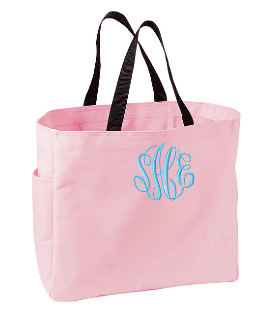 Wedding - SET of 9 Monogrammed Tote Bags - Perfect for Bridesmaids