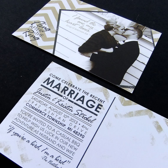 زفاف - Post Wedding Celebration Invitation -- Custom Printable PDF, Wedding Reception Only Invite, Photo Save the Date Postcard