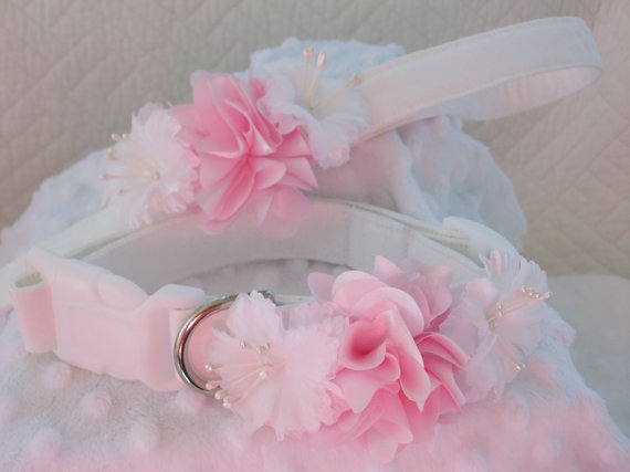 Свадьба - Wedding Dog Leash and Collar Set