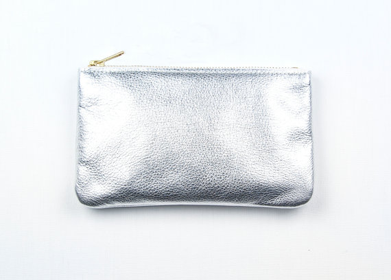 Silver leather wallet