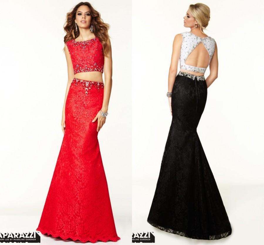 Свадьба - Backless Two Pieces 2015 Evening Dresses Scoop Mermaid Floor-length With Beads Appliques Long Party Formal Lace Pageant Celebrity Dress Online with $131.73/Piece on Hjklp88's Store 