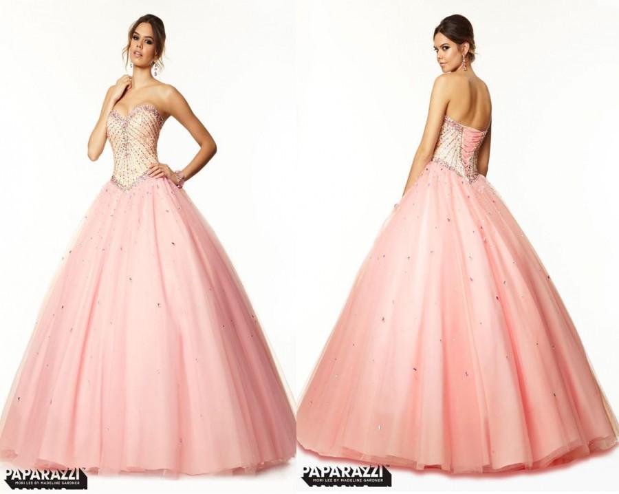 Hochzeit - 2015 New Prom Dresses Pretty A Line Sweetheart Crystals/Beading with Lace Up Prom Party Ball Gowns Dresses Tulle Special Occasion Dresses Online with $121.47/Piece on Hjklp88's Store 