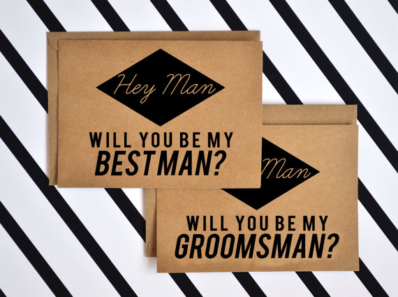 زفاف - Will You Be My Groomsmen and Best Man Cards Box Set - Wedding Stationery Cards