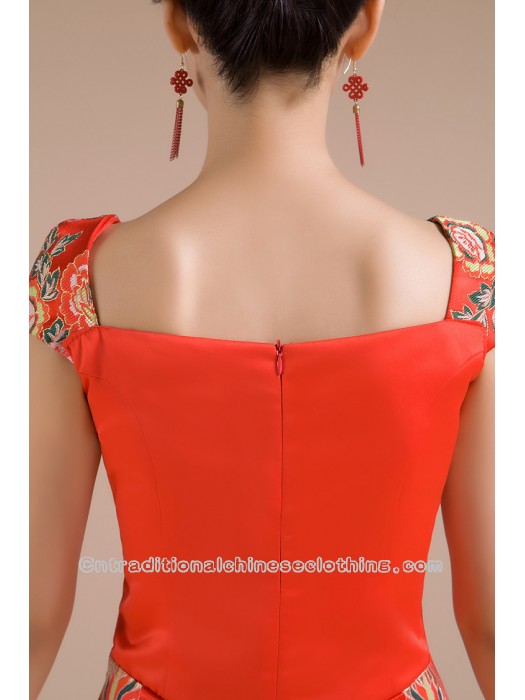 Hochzeit - Red phoenix sleeveless mini sheath summer bridal wedding dress