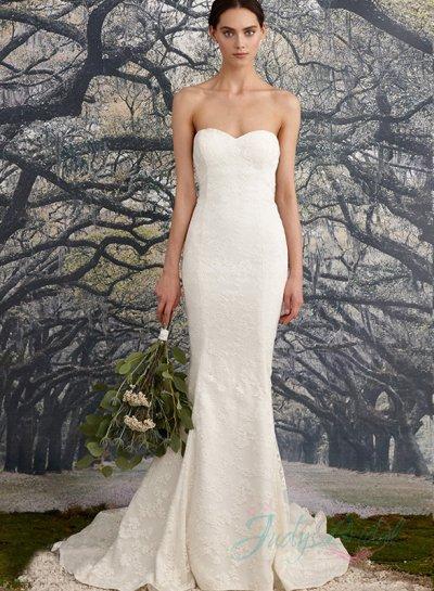 Mariage - sexy strapless all lace illusion back mermaid wedding dress