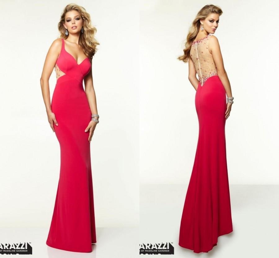 Mariage - Charming Evening Dresses Mermaid Red Prom Gowns 2015 Sweetheart Sheer Illusion Back Formal Pageant Gowns Beads Floor-Length Party Dress Online with $113.93/Piece on Hjklp88's Store 