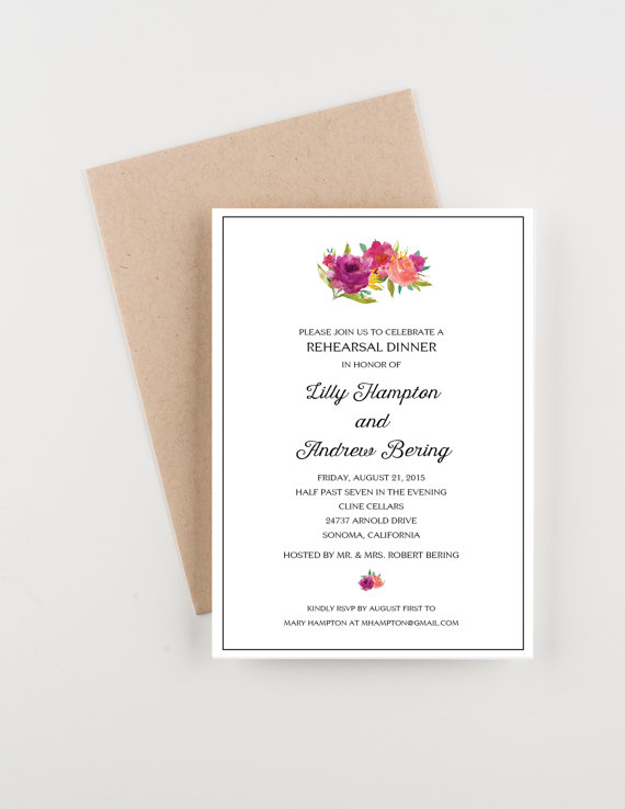 Mariage - Rehearsal Dinner Invitation, Wine Pairing or Party Invitation