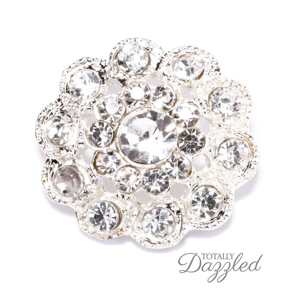 Hochzeit - 1pc Crystal Buttons, Wholesale Wedding Crystal Flower Jewel Bouquet Craft Supplies Wedding Invitation Craft Bling, Button 702-S