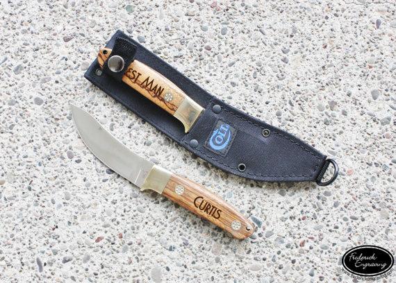 Wedding - Custom Hunting Knife - Personalized Skinner Knife - Engraved Knife - Groomsmen Gift, Hunting Gift, Father's Day - KNV-117
