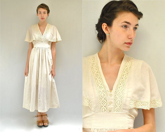 Hochzeit - Ivory Gauze Wedding Dress  //  Boho Wedding Dress  //  LOST in BOHEMIA