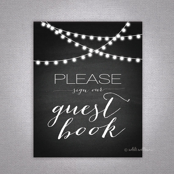 Wedding - Wedding Guest Book Sign (Chalkboard) (Printable File Only); Printable Wedding Signs; Printable Guest Book Sign; Printable Chalkbord Sign