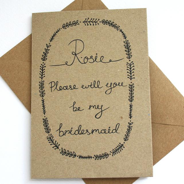 زفاف - Personalised - Will you be my bridesmaid card