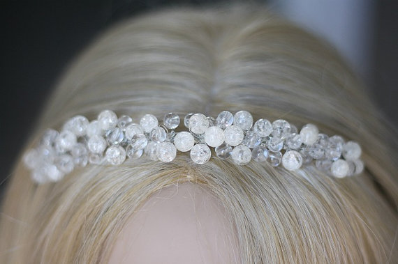 زفاف - Wedding Hair Accessories, Bridal Headpiece, Bridal Tiara, Crystal Headband, Wire Wrapped Tiara, Wedding Hair Band, Bridal Crown,Clear Quartz