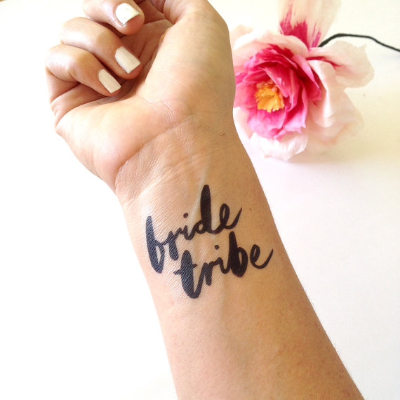 Mariage - Bachelorette tattoo, bridal shower tattoo, wedding tattoo, bride tribe, fake tattoo, bridesmaids tattoos,wedding tattoo,bridesmaid gift