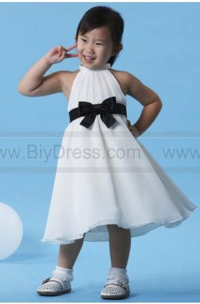زفاف - Black Sash High Neck Flower Girl Dress 2013