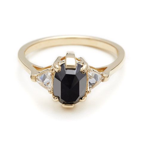 زفاف - Oval Bea Ring - Black Diamond