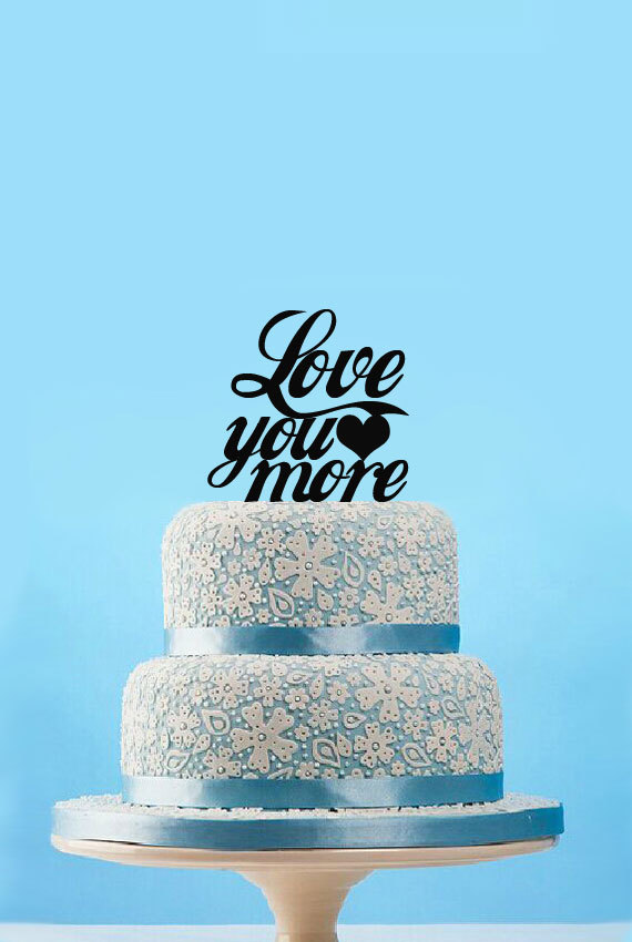 Mariage - Personalized Wedding Cake Topper,Love you more Wedding Cake Topper,Modern Wedding Cake Topper,Rustic Wedding Topper,wedding keepsake-5457