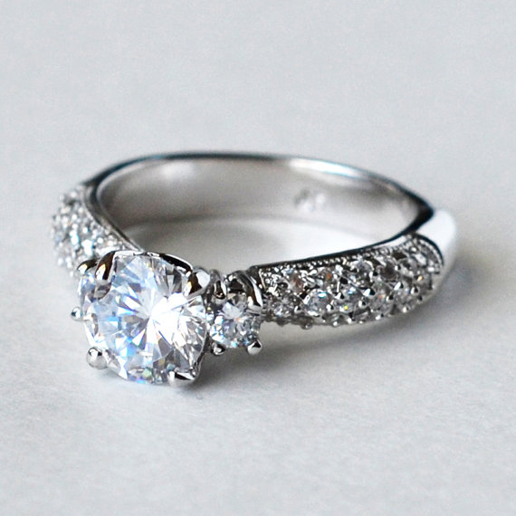 زفاف - cz ring, cz wedding ring, cz engagement ring, cubic zirconia engagement ring, solitaire engagement ring, size 5 6 7 8 9 10 - MC1074821AZ