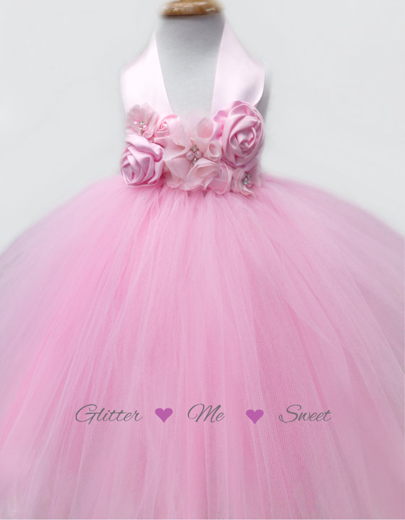 Свадьба - Pink Flower Girl Dress - Tulle Flower Girl Dress - Girls Pink Dress - Pink Tutu Dress - Pink Toddler Dress - Pink Tulle Little Girls Dress