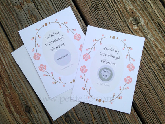 Wedding - Scratch-Off Card LAUREL: Reveal role Will you be my Bridesmaid, Maid of Honor, Matron of Honor card, wedding party, proposal, invitation