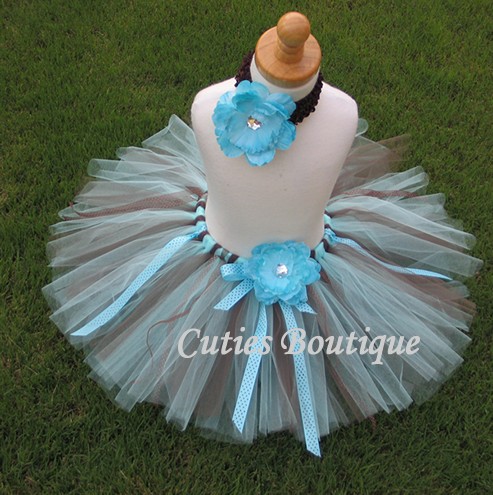 Wedding - Blueberry Tutu Flower Headband Set ---------- All Sizes 6 9 12 18 24 Months 2T 3T 4T 5T--------- Birthday, Photo, Holidays, Dress Up