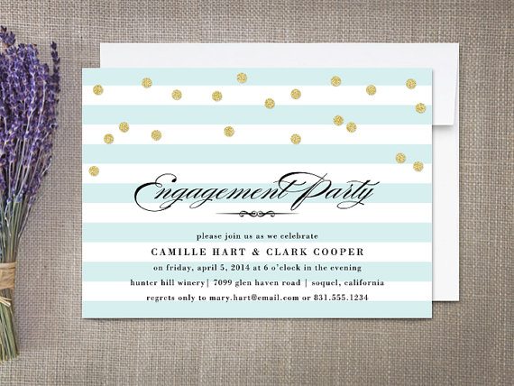 Wedding - Engagement Party Invitation, Glitter Confetti
