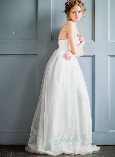 زفاف - JOL267 sexy spaghetti straps lace bodice tulle wedding dress