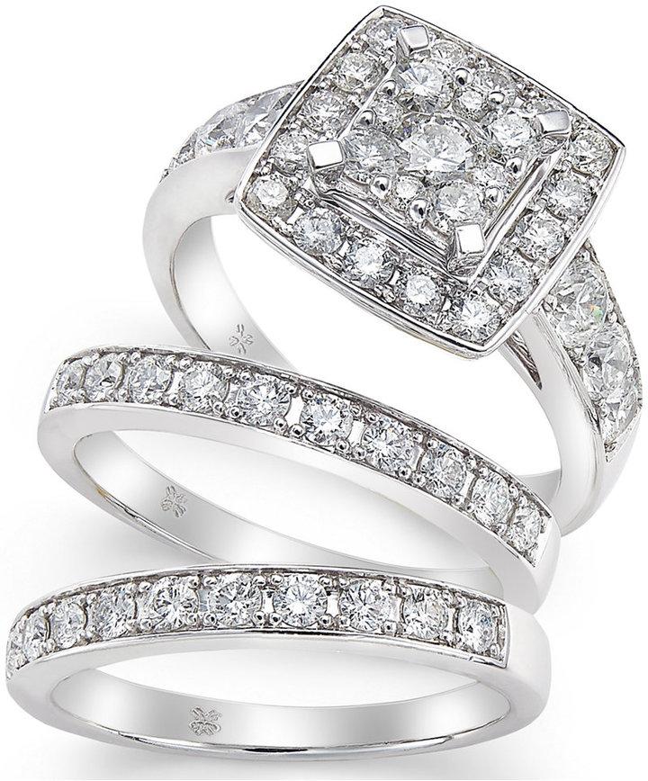 Hochzeit - Diamond Engagement Bridal Set (2 ct. t.w.) in 14k White Gold