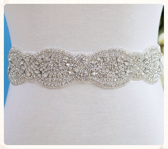 Hochzeit - Wedding dress belt cystal bridal sash , julie