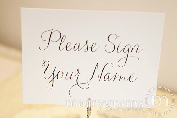 Свадьба - Please Sign Your Name Wedding Sign - For Guest Book Alternatives -Wedding Reception Seating Signage - Matching Chalkboard Style Numbers SS01