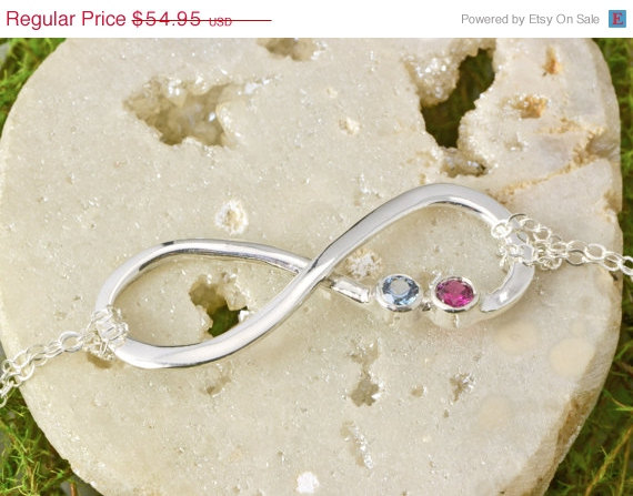 Hochzeit - Summer Sale Infinity Pendant - Birthstone Infinity -  Birthstone Necklace - Mother's Jewelry - Infinity Jewelry - Bridesmaid Jewelry