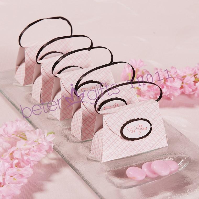زفاف - The Pink Plaid Purse Favor Box TH011 Wedding Decoration and Wedding Gift wholesale from Reliable gift free suppliers on Shanghai Beter Gifts Co., Ltd. 