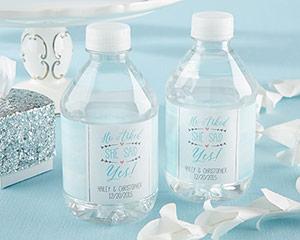 Hochzeit - Personalized Water Bottle Labels - He Asked, She Said Yes