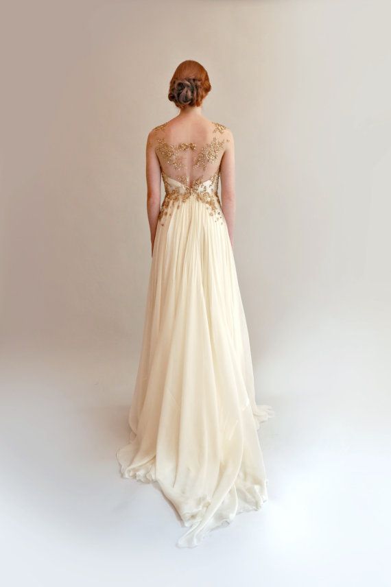Wedding - Beaded Lace Illusion Gown - Betsy