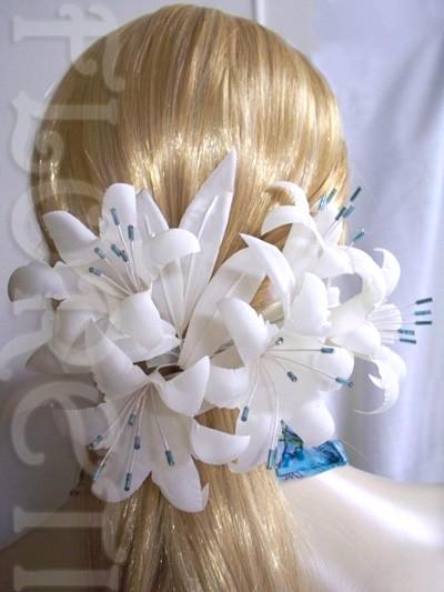 Свадьба - Ivory Lily Wedding Headwear Turquoise Something Blue Veil Accessory