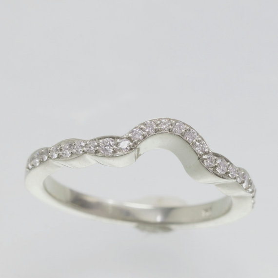 زفاف - Matching Wedding Band to Flower Style Engagement Ring in 14k White Gold 14k Yellow Gold or 14k Rose Gold