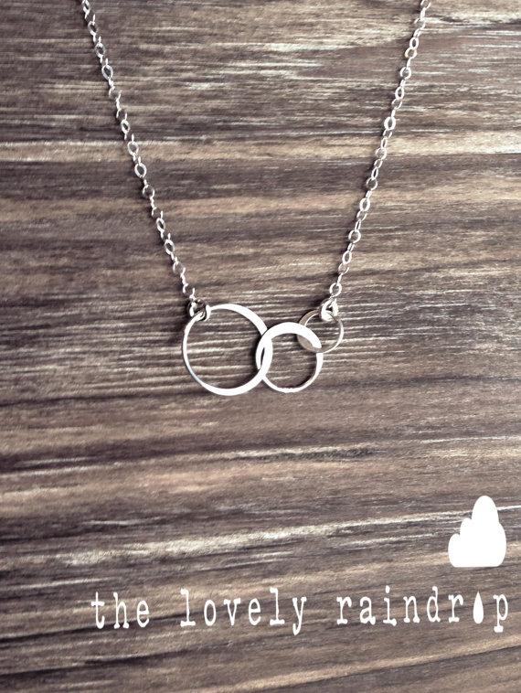 Mariage - Mini Sterling Silver Triple Circle Necklace - Dainty Minimal Simple Modern - Everyday Jewelry - Wedding Jewelry - Bridal - Simple Everyday