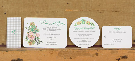 Mariage - Rustic Succulent Wedding Invitation,Rustic floral wedding invitations,Rustic Botanical Wedding Invitation,Succulent Botanical Wedding Invite