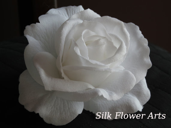 زفاف - SALE White Bridal Flower Hair  Clip Wedding Hair Clip Wedding Accessory White Rose Bridal Hair Clip