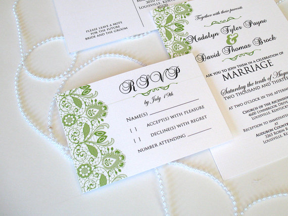 Свадьба - Modern wedding invitations lace, lace wedding invitations shabby chic