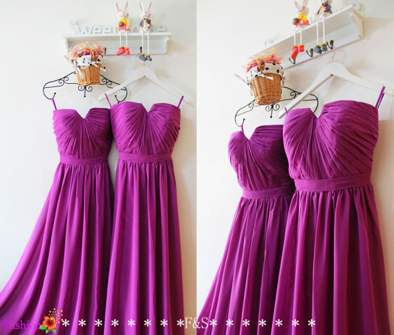 Mariage - Purple Bridesmaid Dress,Long Chiffon Bridesmaid Dress,Bridesmaid Dress Under 100,Elegant Sexy Bridesmaid Dress,Prom Dress,Bridesmaid Dresses